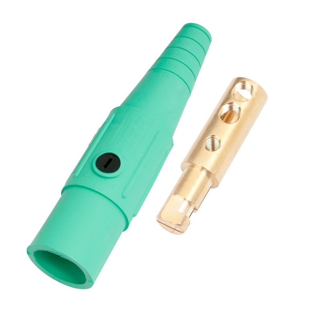 CLS20MB-E Series 16 Inline Single Pin Connector 400 Amp Male Green E
