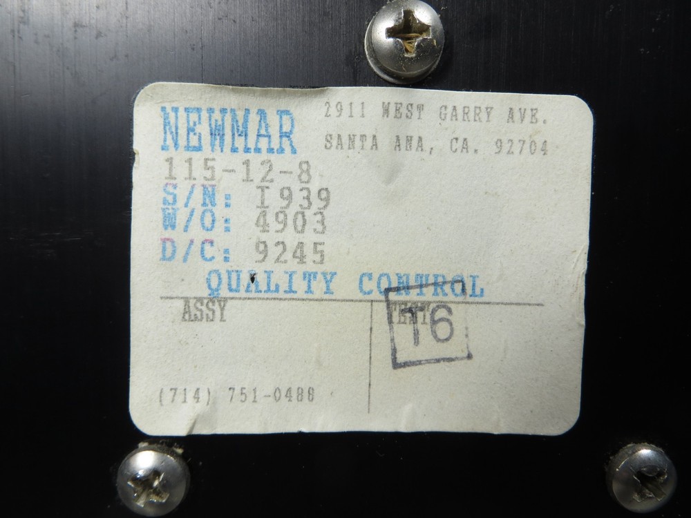 NEWMAR 115-12-8 Regulated Linear DC Power Supply - Tested