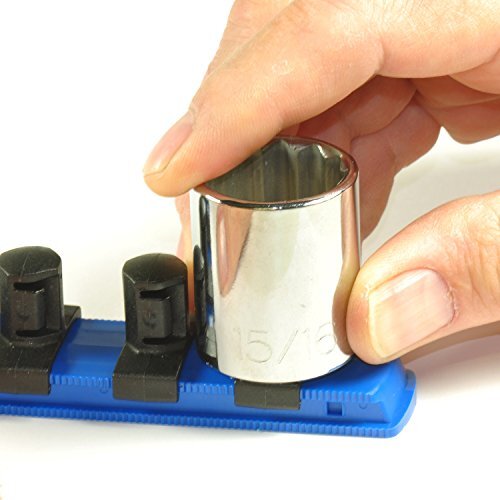 Ernst 8424 13 Socket Organizer with 14 Twist Lock Clips - Black - 3/8