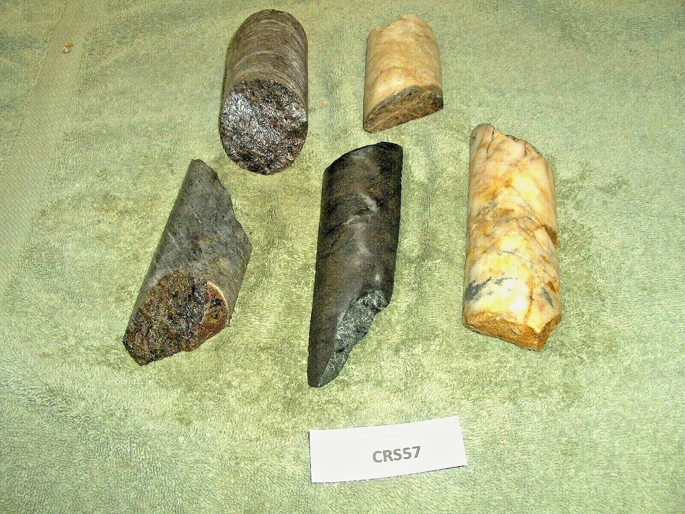 Core Samples From Alaska Gold Mine 5 Pieces  Split Drill Samples CRS57