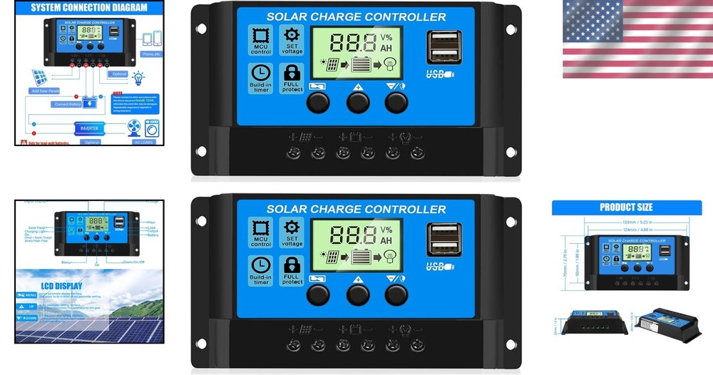 Reliable 30A Solar Charge Controller Kit with LCD and Advanced Safety Features