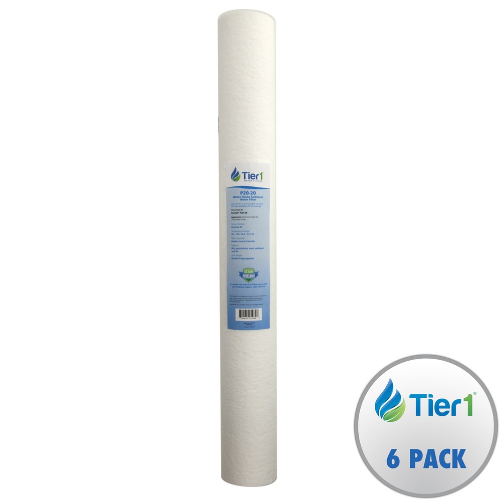 20 x 2.5 Inch 20 Micron Purtrex PX20-20 Comparable Sediment Water Filter 6 Pac