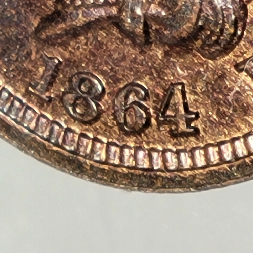 1864 indian head penny bronze