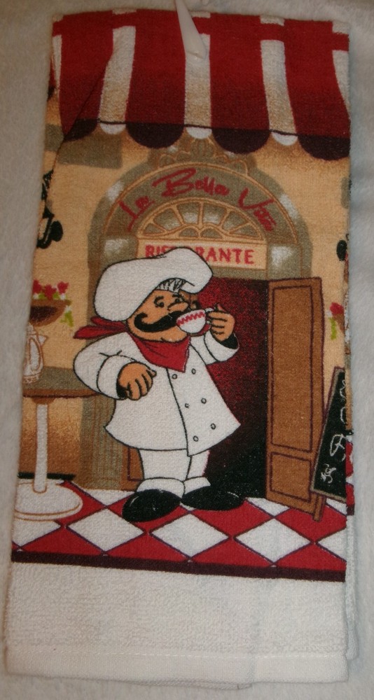 FULL MULTICOLOR CHEF Print Cotton Kitchen Towel
