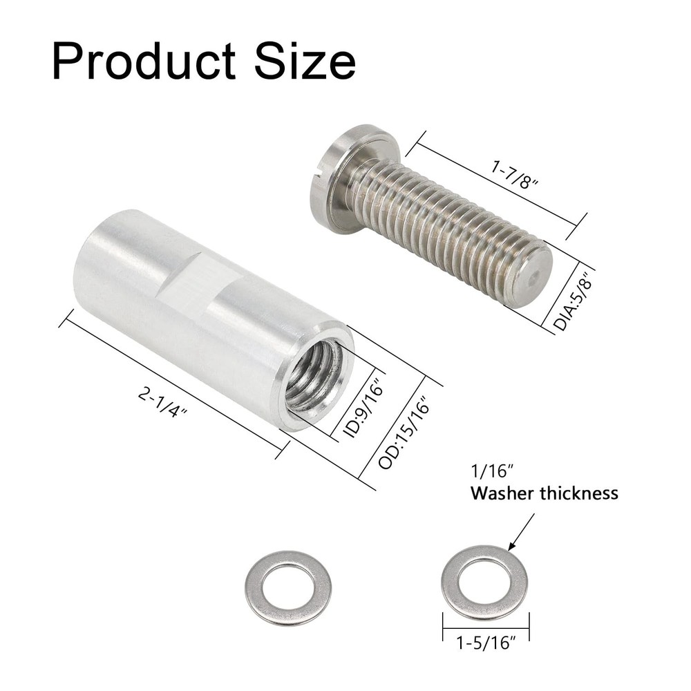 Airway Buffing Wheel 11 Thread Arbor Ext Adapter Ext Shaft 2-1/4 Buff Ext 5/8