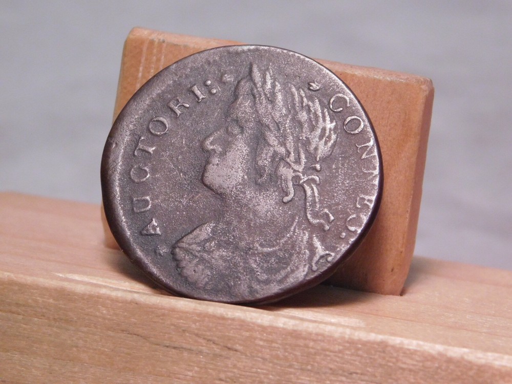 1787 Connecticut copper draped bust left