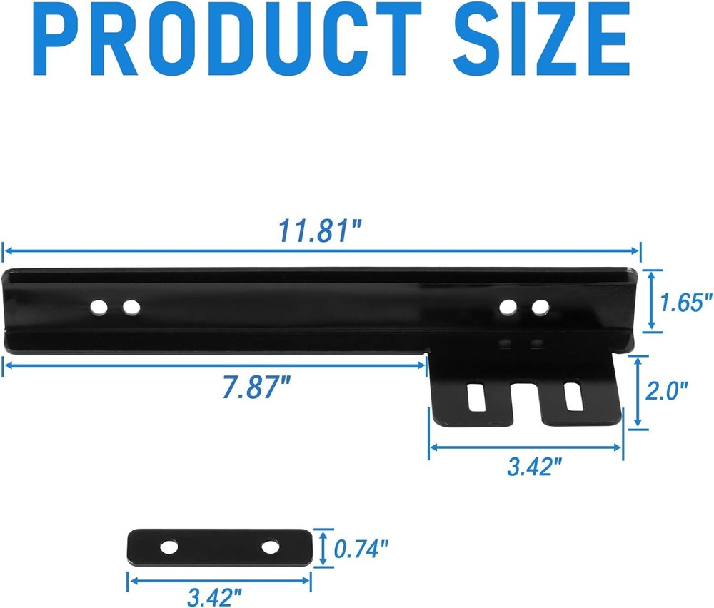 Black Front Bumper License Plate Mount Bracket Relocator Holder Bar