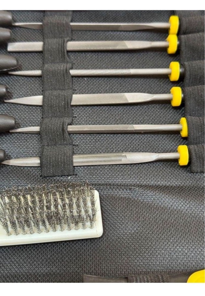 17-Piece Metal File Set Triangular Flat Round Half-Round New