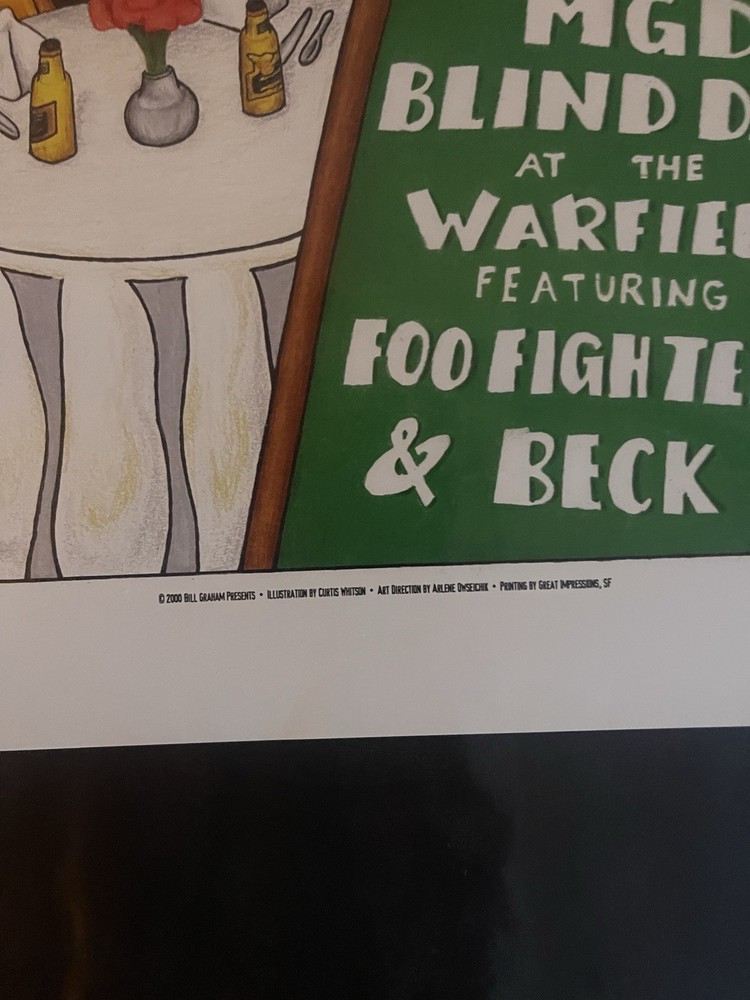 Foo Fighters & Beck Concert Poster 2000