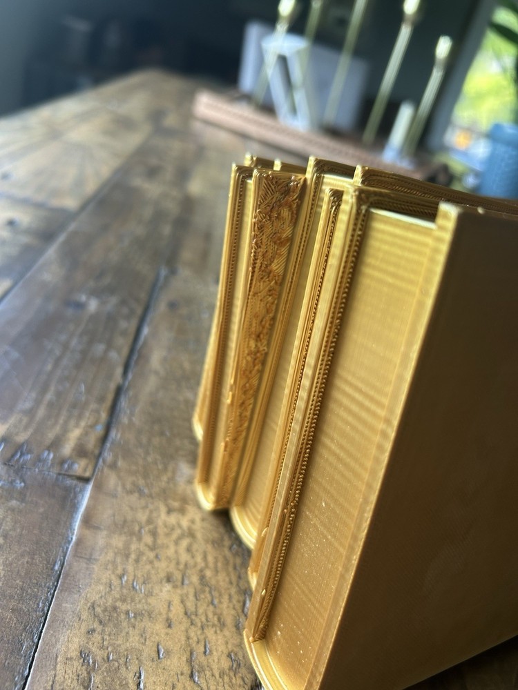 Gold Decorative Book Stack Holder / Planter 3D Printed