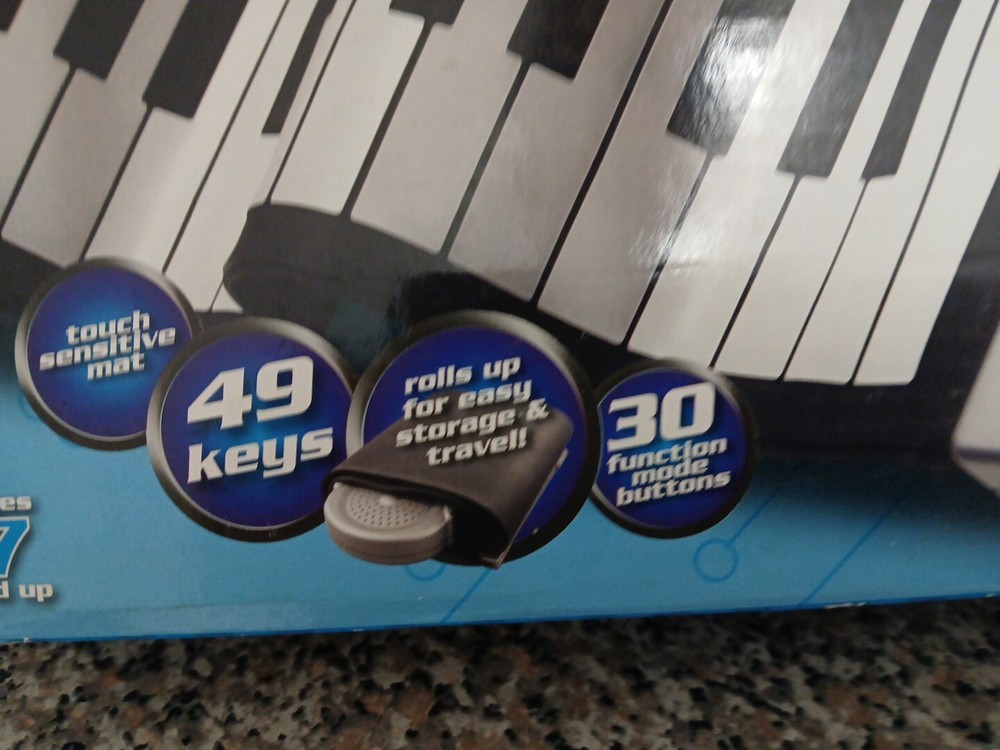 Rollin' Piano 49 KeysTouch Sensitive Mat-30 Function Buttons Boxed Age 7 & UP!