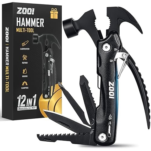 ZOOI - 12 in 1 Hammer Multitool -  Camping Multitool & Pocket Multitool