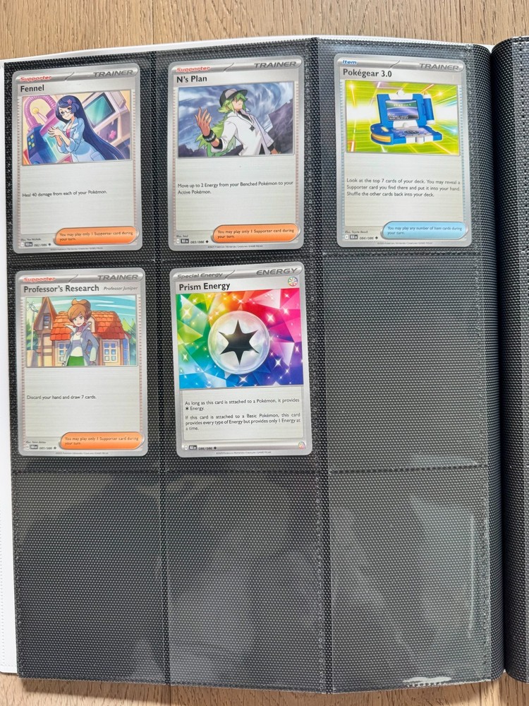 Both Black Bolt & White Flare Complete Base Sets in Black Bolt Binder (incl EXs)