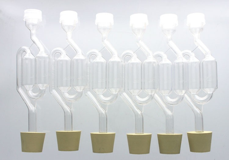 S-Shape Bubble Airlock with #6 Stopper (Pack of 6 each)