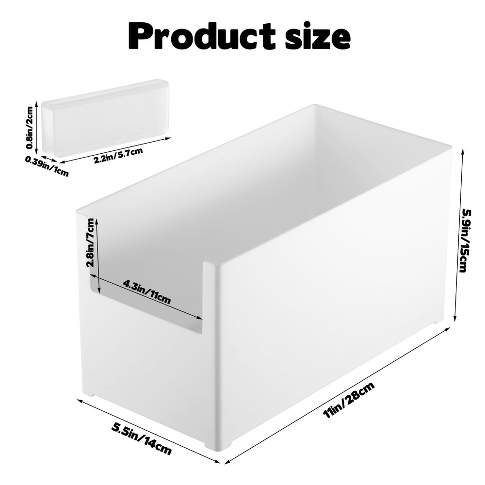 White CD Storage Box, Holds 27 CDs, Plastic Stackable Organizer, DVD Holder