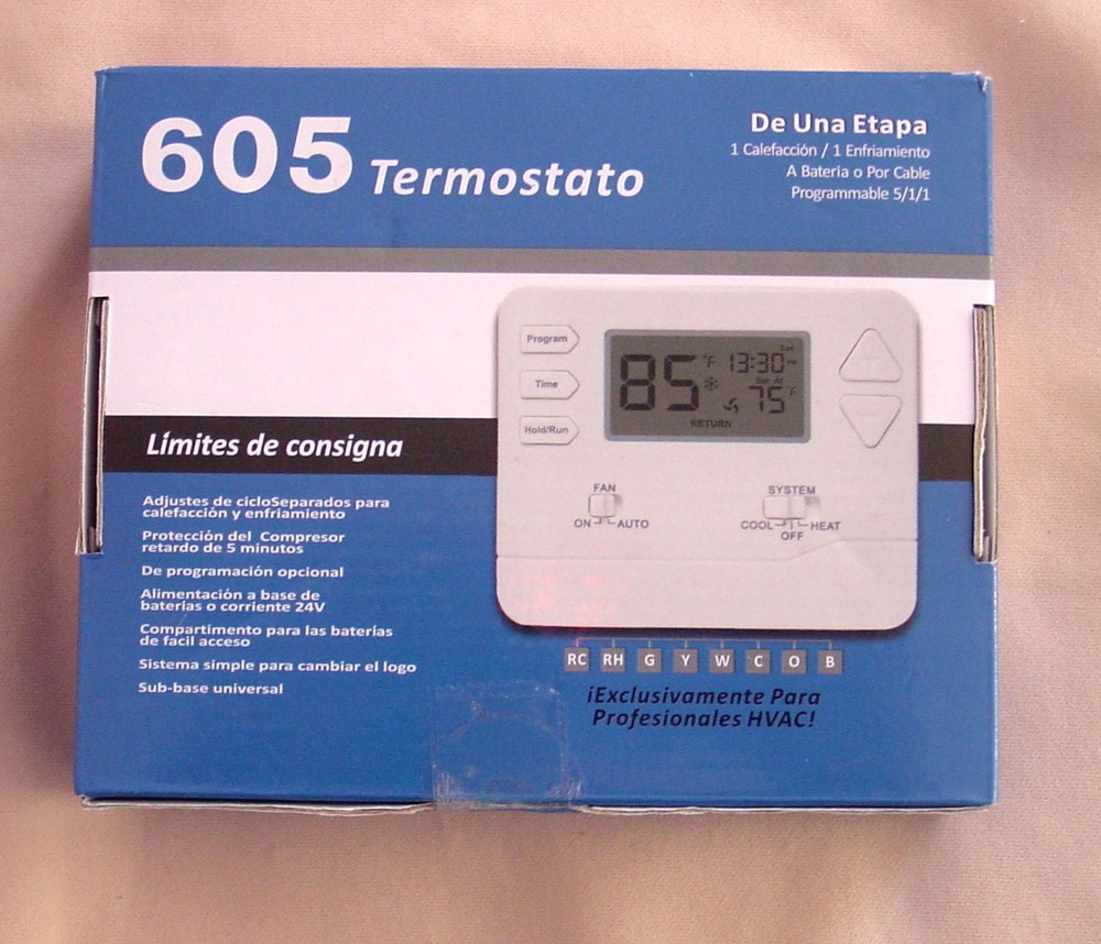 New Programmable 605 Thermostat for Home Conventional Single-Stage Systems