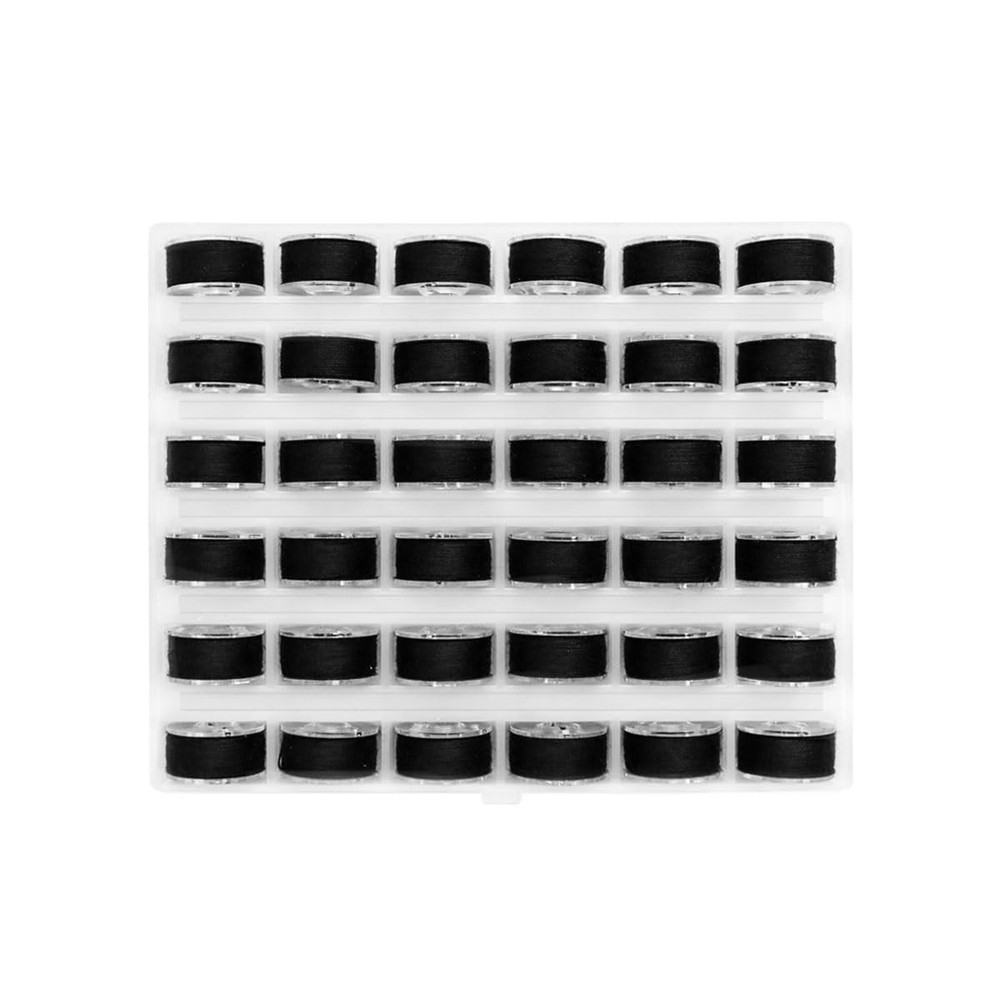 36 Pcs Bobbins and Sewing Threads with Bobbin Case, Sewing Thread Set, Pre-Wound