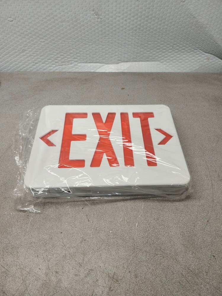 NEW IN BOX LIGHT GUARD SELF-POWERED RED LED EXIT WHITE HOUSING XRB