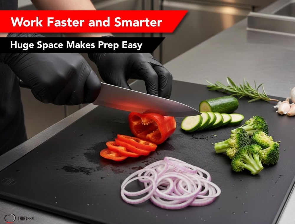 24x18 Black Cutting Board - 1/2 Thick HDPE Plastic for Kitchen Prep