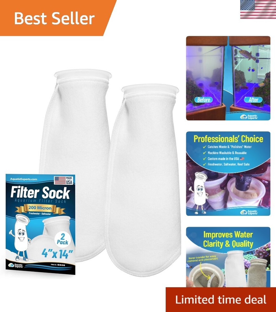 Efficient Debris-Trapping Filter Socks - Enhance Aquarium Water Quality, 2 Pack