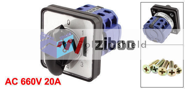 8 Terminals 4 Position Cam Combination Changeover Switch Latching AC660V 20A #