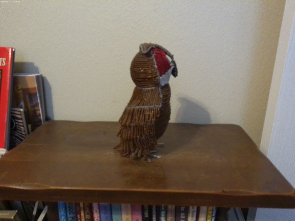 Large Beaded Owl Figure
