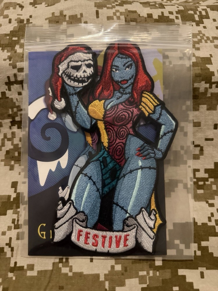 The Grumpy Pencil Pin Up FESTIVE Patch