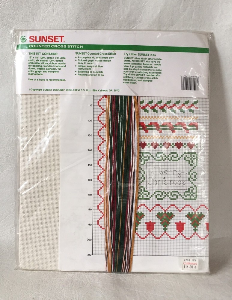 Sunset Counted Cross Stitch Kit Saint Nicholas Sampler Designed by Dawne Cooley