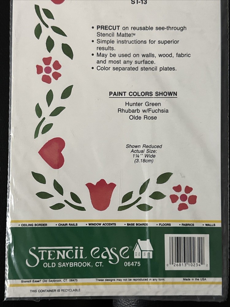 Home Decor Stencil Ease ST-13 Sweet Borders New & Sealed With Instructions