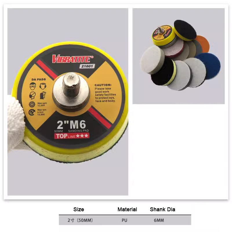 2/3/4/5/6 " Hook Loop Backing Pad With M6 M8 Thread For Sanding Discs Air Sander
