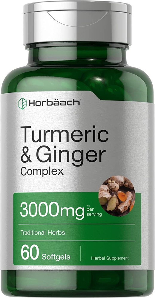 Turmeric Curcumin Ginger Complex 3000mg | 60 Softgels | Black Pepper | Horbaach