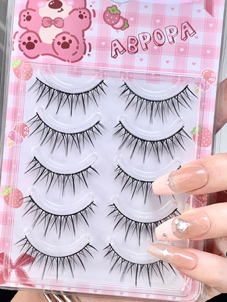Natural Dense Eyelashes For Makeup 12mm Black False Eyelashes Set