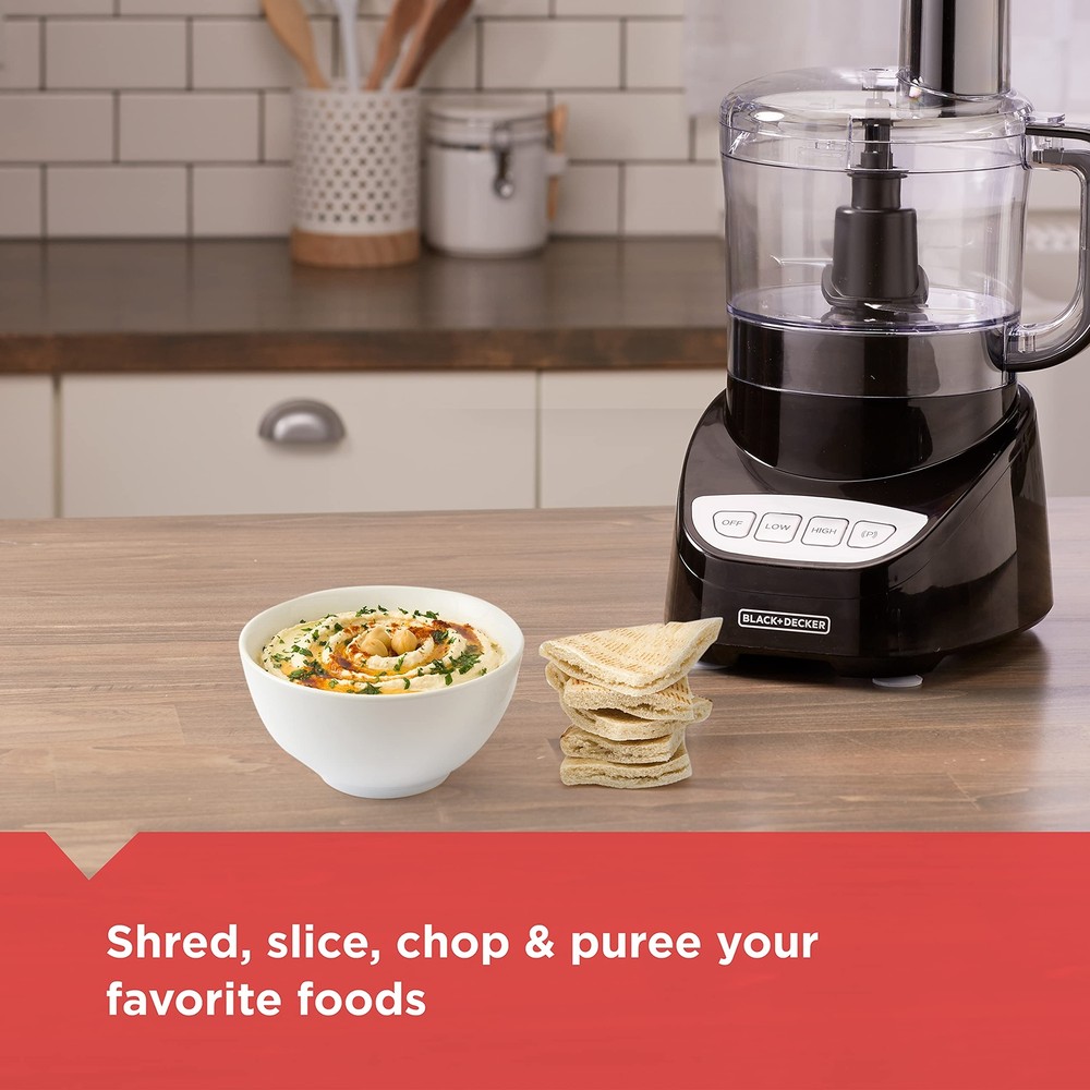Black Decker Easy Assembly 8 Cup Food Processor with Stainless Steel Blade