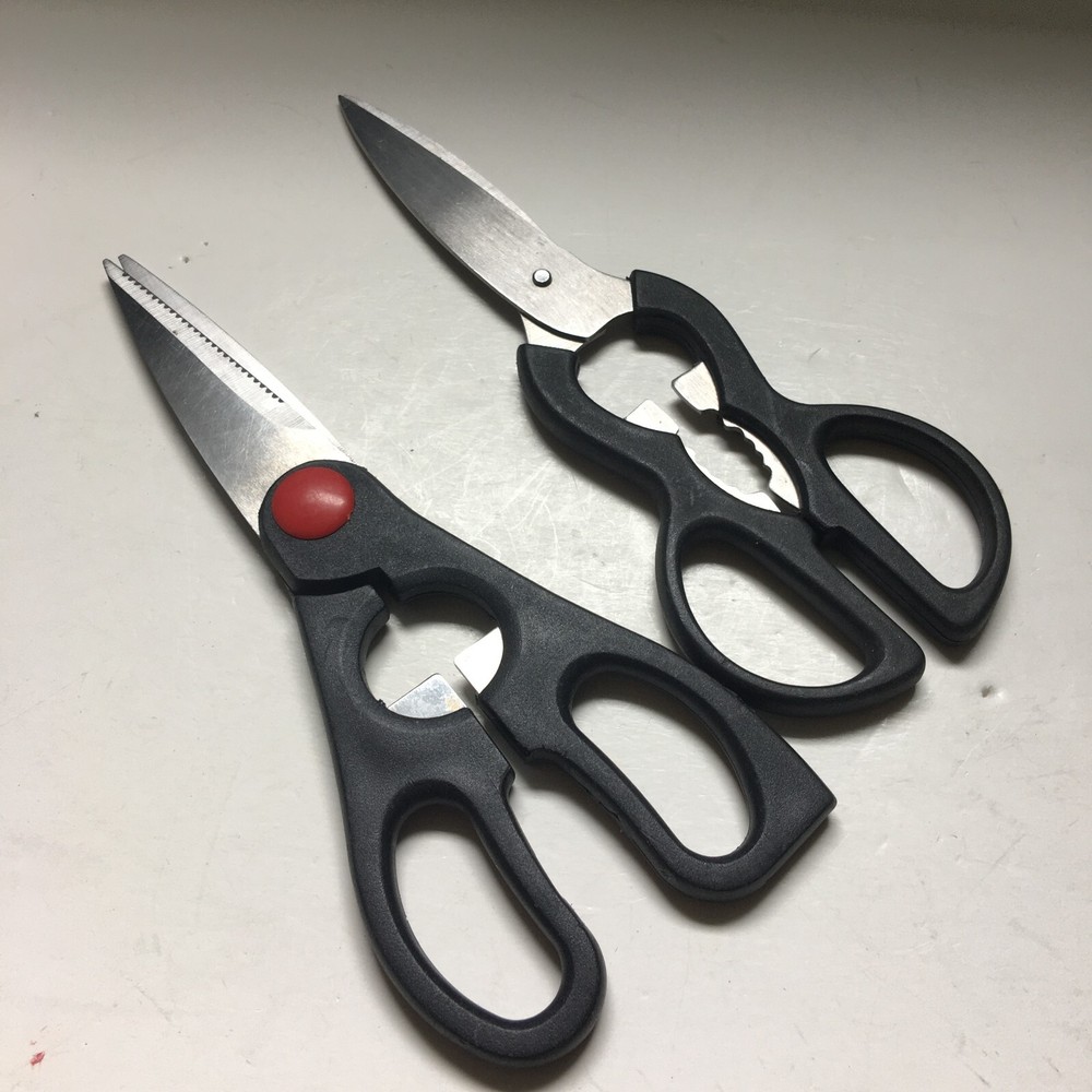 2 set Stainless Steel Multipurpose Scissors Open Bottle Caps Cuts Nut Cracker 8"