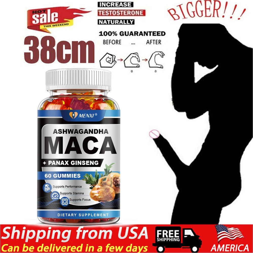 Male Enhancing Libido 60 Gummies - Maca Root,Massive Girth Enlargement Support