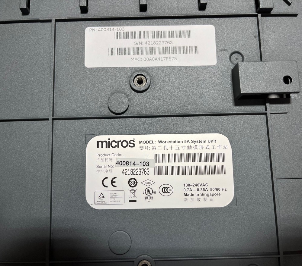 Micros 400814-103 Workstation 5A System Unit