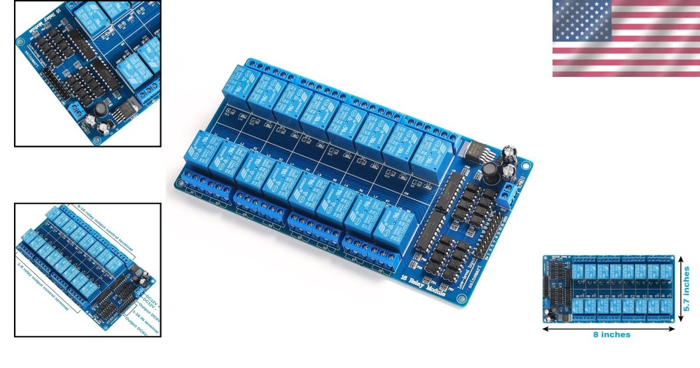 Automated 16-Channel Relay Board - 12V High-Current Solution for DIY Projects