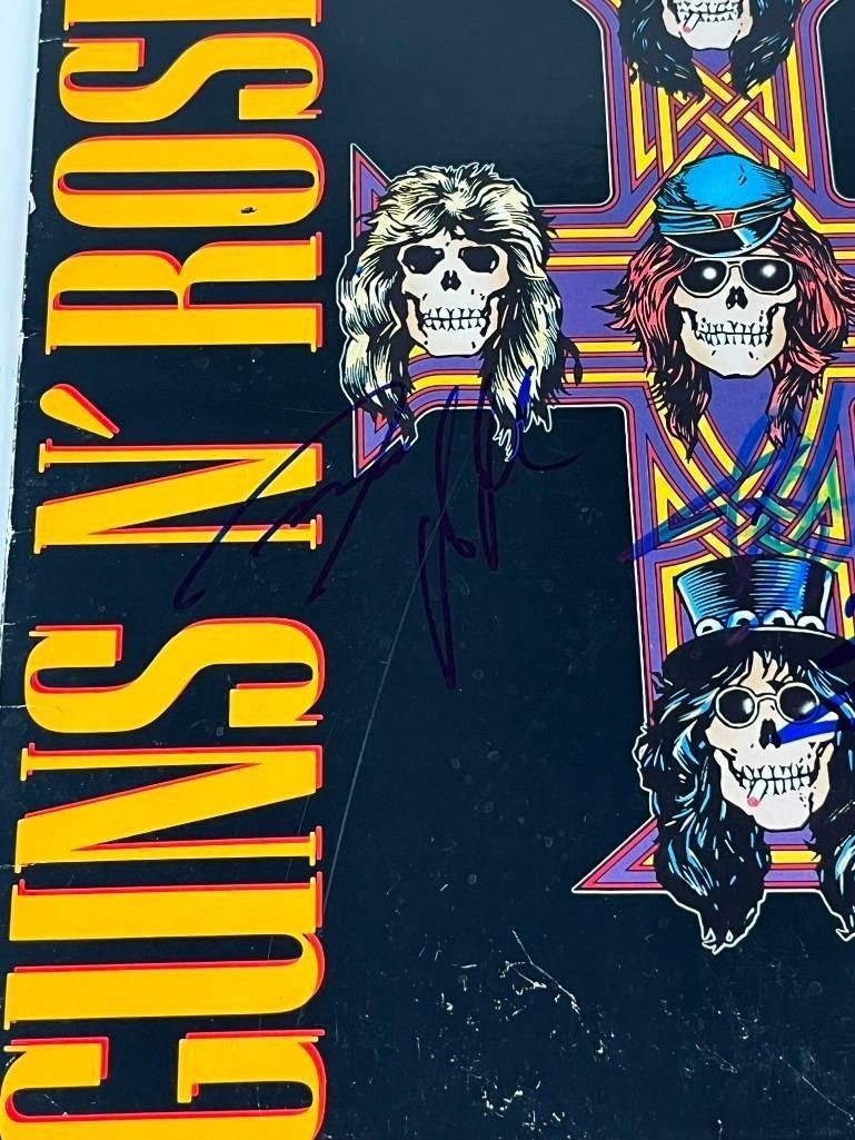 GUNS N ROSES SIGNED APPETITE FOR DESTRUCTION LP X4 COA BECKETT AUTHENTICATION!!