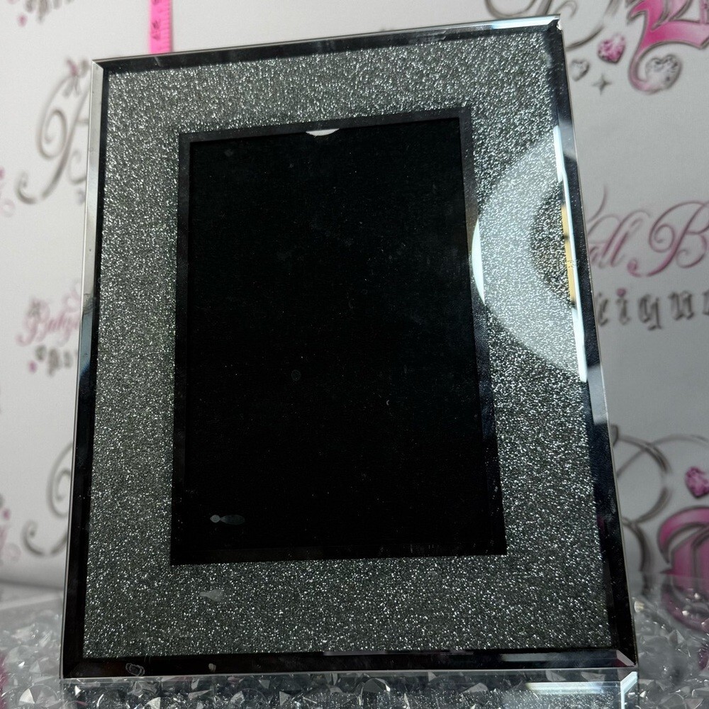 Picture frame sparkly silver Glitter Accent Picture Frame - Black and Silver