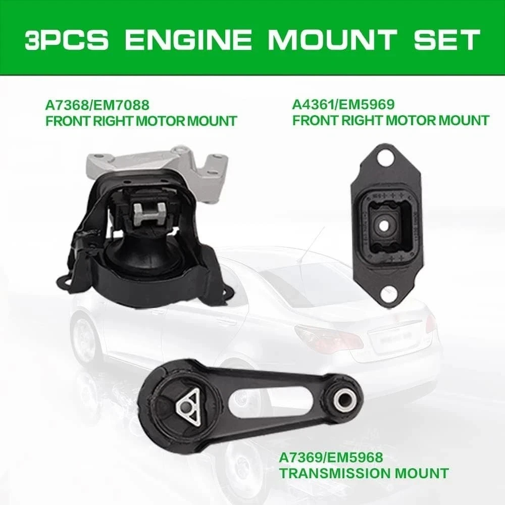 Engine Motor Mounts Compatible with 2012-2019 Nissan Versa/Versa Note 1.6L, 2014