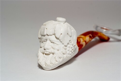Standard Regular Meerschaum Pipe - BACCHUS w/ Zippered Case