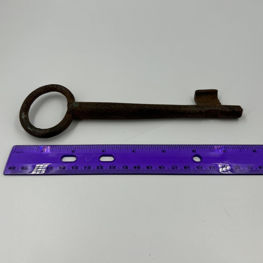 Antique 8 Inch Skeleton Key Rusty Iron
