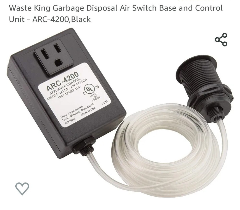 Moen ARC-4200 Garbage Disposal Air Switch Base & Control Unit