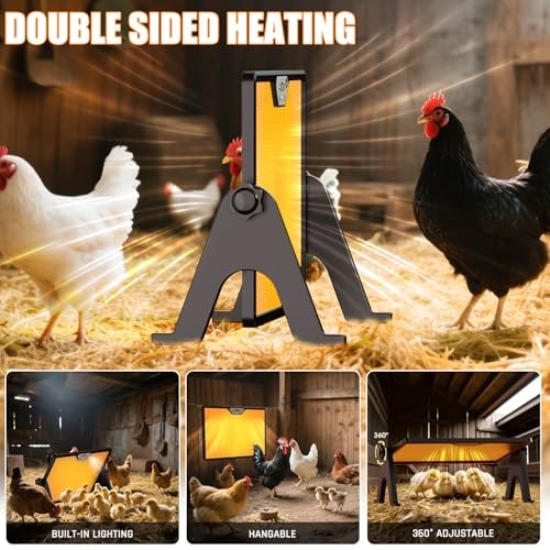 Brooder Plate for Chicks with Temp Control and Display,Dual-Sided Chicken Coop