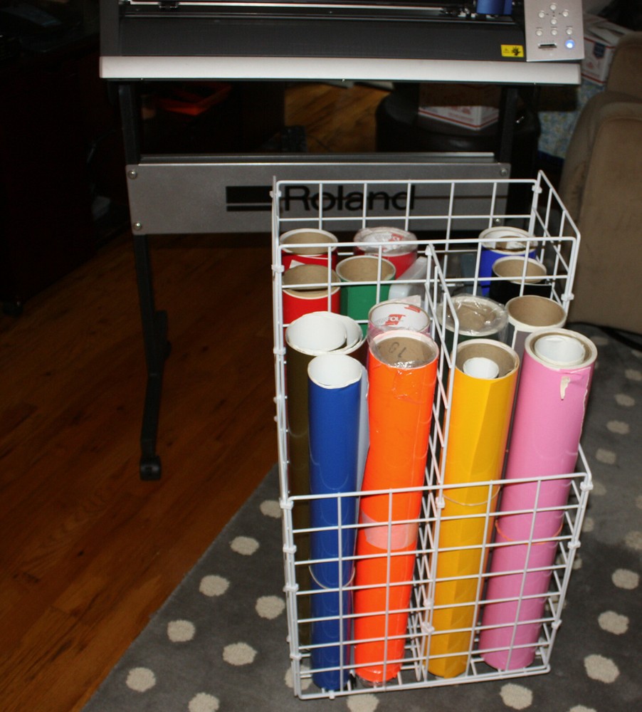 Vinyl in all essential colors with white plastic storage