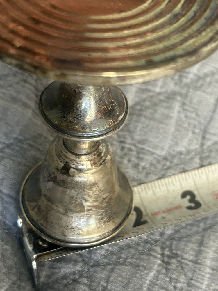 poole sterling weighted #299 candle stick,,,, 1 solid —1 dented