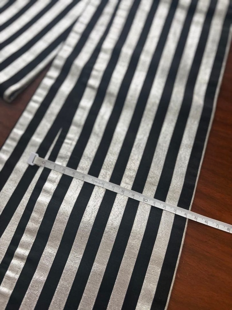 Antique half-width belt ☆ Black and silver line pattern
