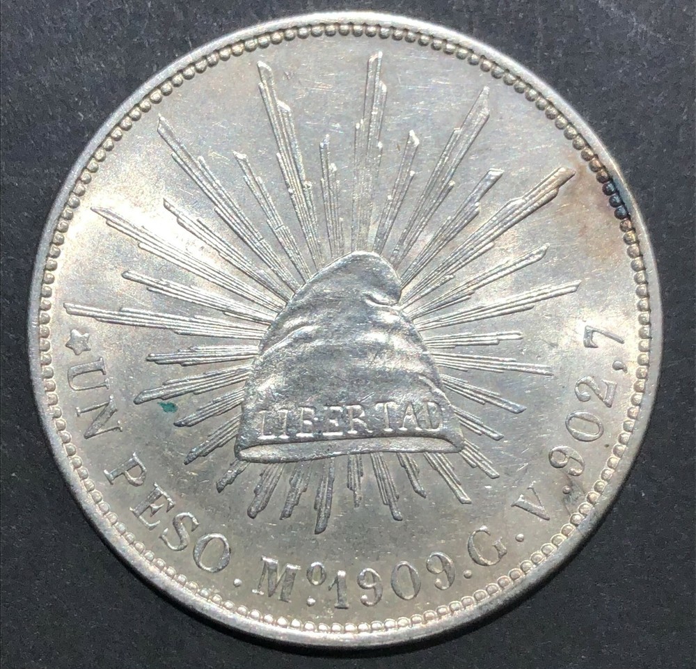 Mexico Second Republic 1909 Mo GV Silver Un
