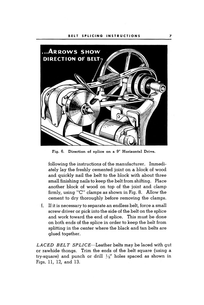 South Bend Flat Belt Splicing Instruction Manual #929