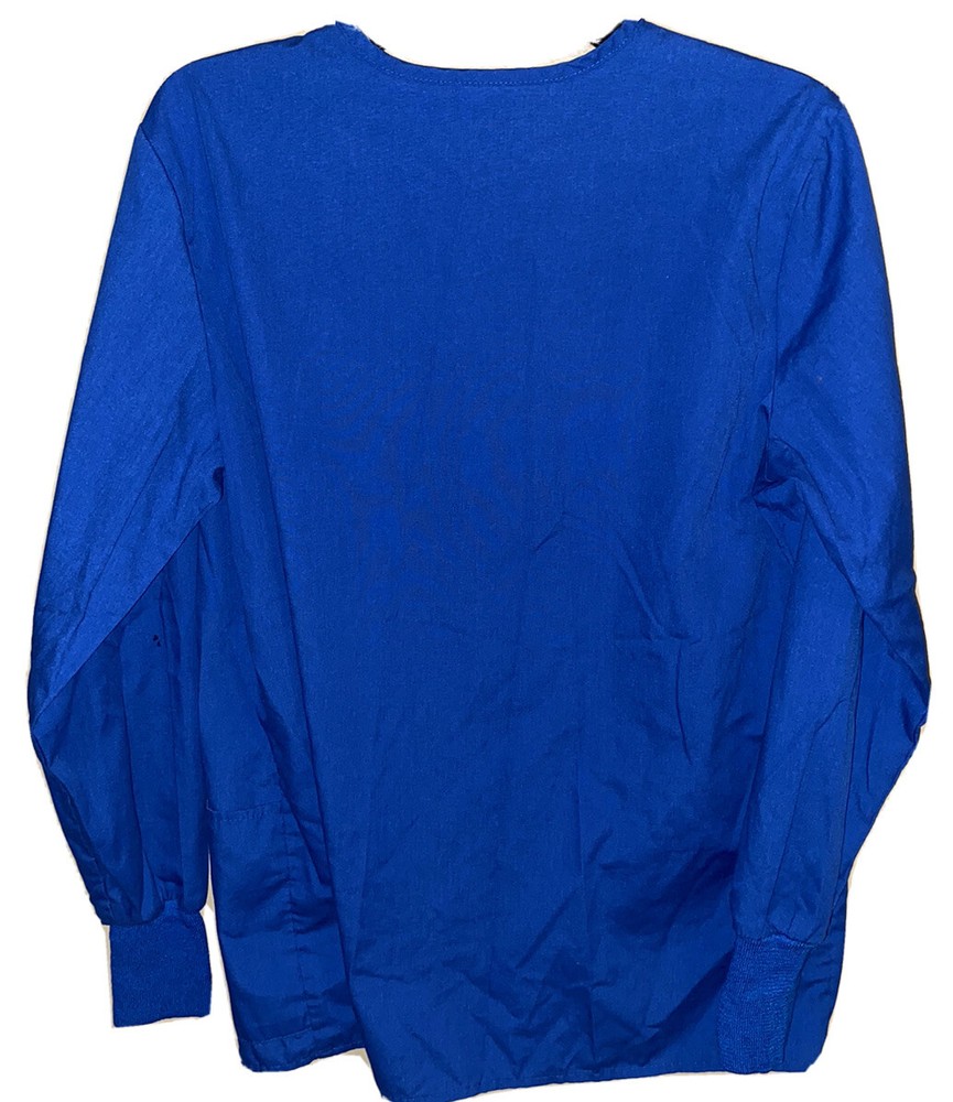Womens Scrub Jacket Lab Coat Size Medium Solid Blue